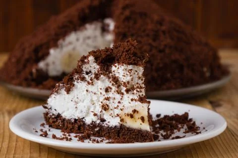 Smooth pie cake Stock Photos