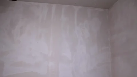 Smooth Plastered Wall After The Plastering By Professional Stock Footage 101382978