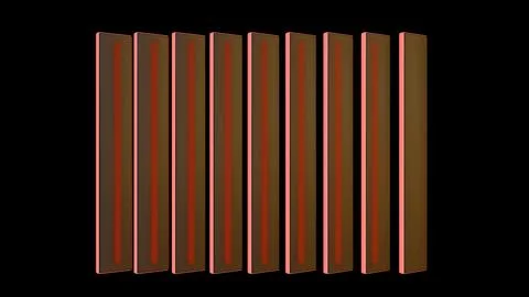 Smooth plates on a black background. 3d render illustration Stock Illustration