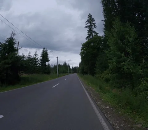 Smooth POV cruising in Carpathian Mountings. 5K 8x7 10-bit footage. Stock Footage 248128853
