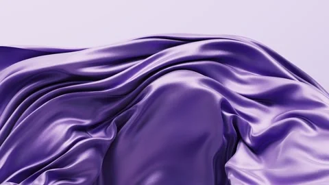 Smooth purple silk fabric flows gently with elegant ripples and soft light .. Stock Footage 332385659