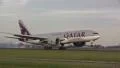 Smooth Qatar Cargo plane landing HD Footage