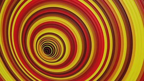 Smooth red and orange circles hypnotic pattern animation, 3D seamless loop Video stock 230682713