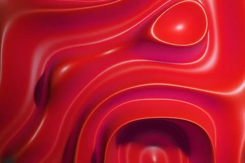 Smooth red liquid waves. Fluid curve shape. Abstract background Illustrazione stock