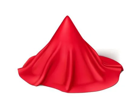 Smooth red silk cloth draping over cone vector illustration Stock Illustration