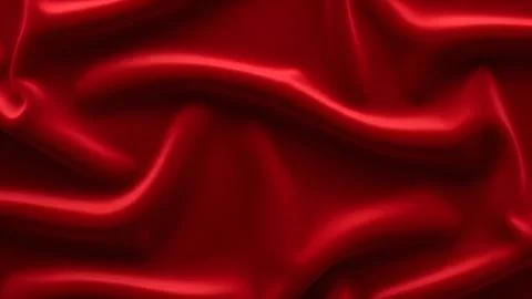 Smooth red silk fabric texture with soft waves and elegant folds Fotos de archivo