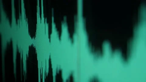 Smooth Refocus Audio Waves on a Computer Screen. Data Collection, Spying or Stock Footage 142914761