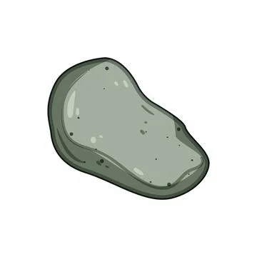 Smooth river stone drawing on white background イラスト素材