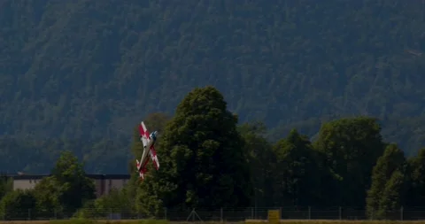A smooth roll, RC model maneuver in Lesce, Slovenia Stock Footage 221273650