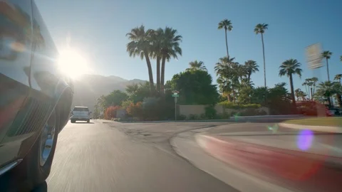 Smooth rolling shot in Palm Springs Stockbeeldmateriaal 102433656