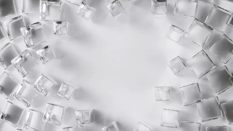 Smooth rotation of transparent square blocks on a bright white background Stock Footage 344148435