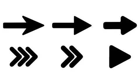 Smooth Rounded Arrow and Play Icons Stock Illustration