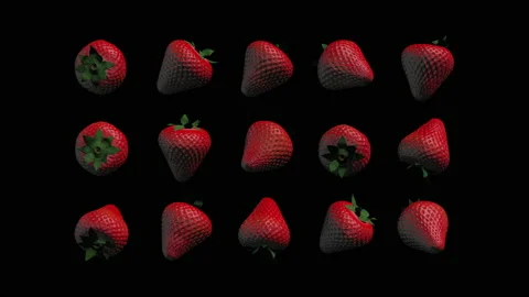 A smooth row of strawberry moving randomly. Seamless pattern with strawberry. Tr Stock-Footage 146679077