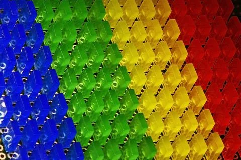 Smooth rows of multi-colored LEDs in pratik cases on a circuit board Stock Photos