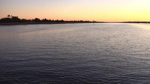 Smooth sailing past marker, 48fps Stock Footage 24445310