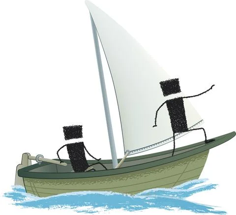 Smooth sailing, under sail 库存插图