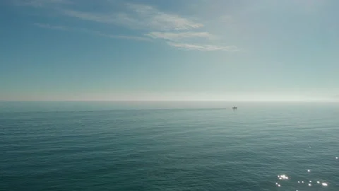 Smooth seascape waters and ship view during Stock Footage 150386901