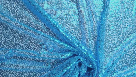 Smooth Shiny Blue Fabric, Close up, Detailed Texture Textile. Clothing. Blue Wav Stock Footage 277498795