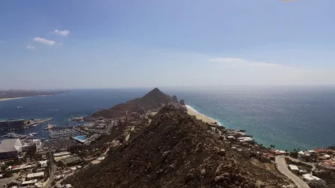 Smooth Shot Of Mountains By Ocean | Drone [4K] Stock Footage 81724692