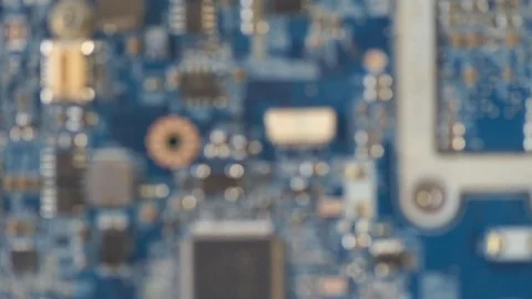 Smooth slide over the back side of an old obsolete green circuit board. Stock Footage 74606844