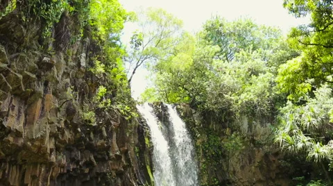 Smooth Slow Waterfall Down Pan Stock Footage 52994253