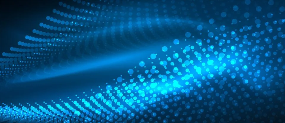 Smooth smoke particle wave Stock Illustration