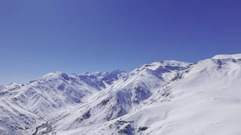Smooth Snow Dunes Across Andes Near Farellones Chile 4K Stock Footage 342764115