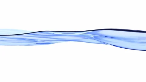 Smooth soft water blue surface with slow waves on a white background Stock Footage 148172389