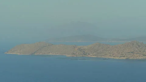Smooth Stabilized View of Rhodes Island Mediterranean Coast Stock Footage 344593132