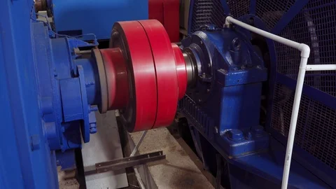 Smooth start of the high-voltage electric motor. Rotation of the coupling on the Stock Footage 104713051