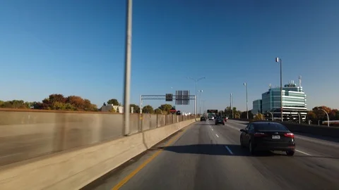 Smooth &amp; Steady Cinematic Driving on Highway 40 East During a Sunny Morning Stock Footage 123785453