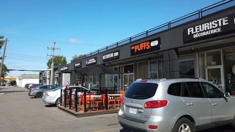 Smooth &amp; Steady Display of Mr. Puffs in Montreal Stock Footage 123790396