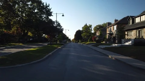 Smooth &amp; Steady Driving Shot During a Sunny Afternoon in Montreal Stock Footage 123532616