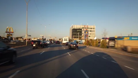 Smooth &amp; Steady Driving Shot in Laval During a Sunny Afternoon Video stock 123533161