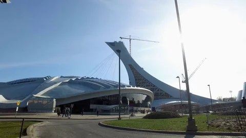 Smooth &amp; steady shot of the Olympic stadium Stock Footage 75791396