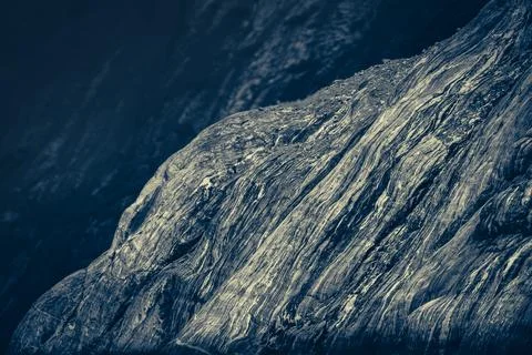 Smooth stone face with extensive veining in Alaska, US Stock Photos