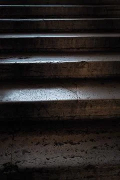 Smooth stone steps reflecting light Foto stock