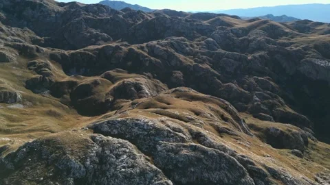 Smooth stony landscape in mountains Stock Footage 232273070