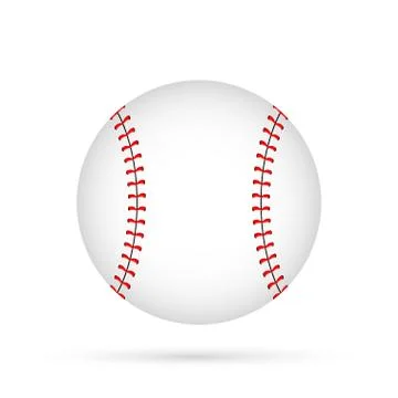 Smooth style baseball ball icon on white background. Illustrazione stock