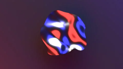 Smooth surface with changing shape and ripples with red and blue highlights Stock Footage 106404812