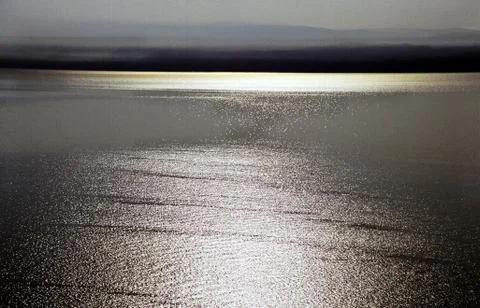 The smooth surface of water Baikal, surface of the water is a top view. Foto stock