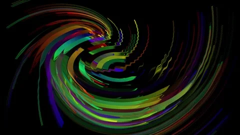 Smooth swirling motion of bright colors on black Stock Footage 252152264