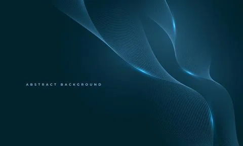 Smooth teal abstract background with flowing curved lines and soft gradients Stock Illustration