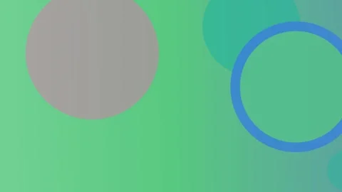 A smooth teal and green gradient is decorated with a large gray circle and .. Stock Footage 347960774