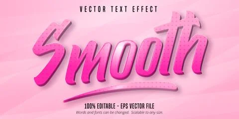 Smooth text, cartoon style editable text effect Stock Illustration