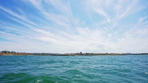 Smooth tracking shot of Sevastopol, Crimea from Sea Stock Footage 78917656