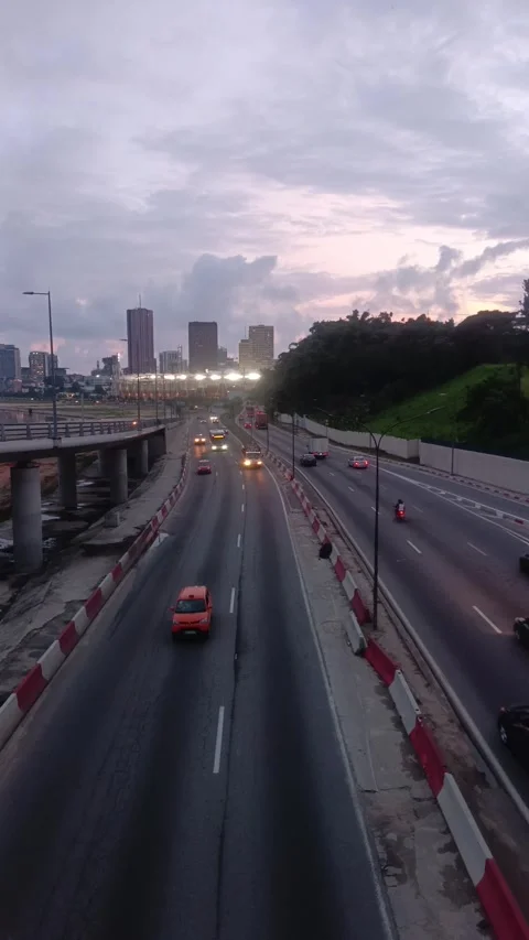 Smooth traffic in Abidjan Stock Footage 319832262