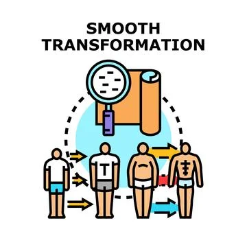 Smooth transformation process developing human change concept Illustrazione stock