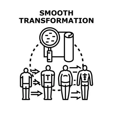 Smooth transformation process developing human change concept Stock Illustration