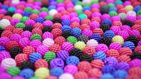 Smooth Transition of Rotating Colored Acrylic Namistin. Stock Footage 304680947